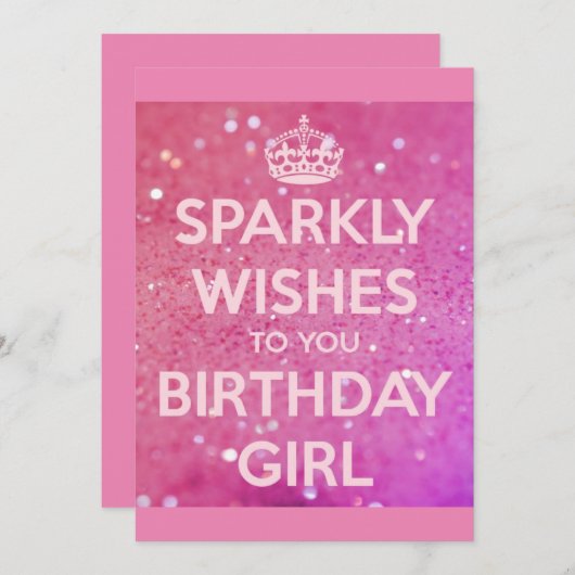 スパークル誕生日カード 招待状 (正面/裏面)