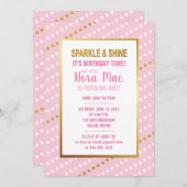 スパークル誕生日ガール 招待状 (正面/裏面)