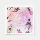 スパークル誕生日パーティーを飾る スタンダードカクテルナプキン (正面)