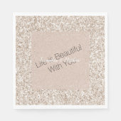 スパークル赤面クリームグリッツグリッター結婚ズ スタンダードランチョンナプキン (正面)