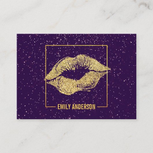 スパークル金ゴールドキスとフレーム 名刺 (正面)