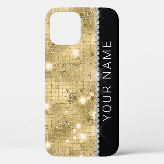 スパークル金ゴールドグリッター名前をカスタムする Case-Mate iPhoneケース (裏面)