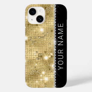 スパークル金ゴールドグリッター名前をカスタムする Case-Mate iPhone 14ケース