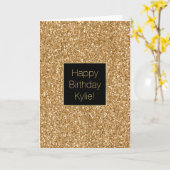 スパークル金ゴールドグリッター カード (黄色い花)