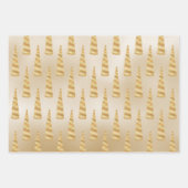 スパークル金ゴールドグレームユニコーン誕生日 ラッピングペーパーシート (正面3)