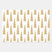 スパークル金ゴールドグレームユニコーン誕生日 ラッピングペーパーシート (正面)