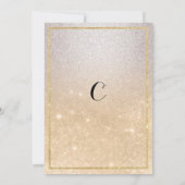 スパークル金ゴールドシルバーグラデーショングリッター退職パーティー 招待状 (裏面)