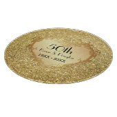 スパークル金ゴールドハート結婚50周年 カッティングボード (角)