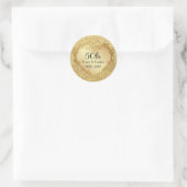 スパークル金ゴールドハート結婚50周年 ラウンドシール (バッグ)