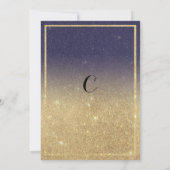 スパークル金ゴールドパープルグラデーショングリッター退職パーティー 招待状 (裏面)