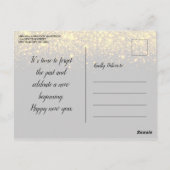 スパークル金ゴールドブラックニューイヤーズパーティの招待状 ポストカード (裏面)