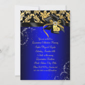 スパークル金ゴールドブルーダマスクボウフォトキンセアニェラ 招待状 (裏面)