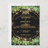 スパークル金ゴールドボタニックシテナル結婚式招待状 招待状 (正面)