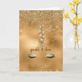 スパークル金ゴールドユニコーン カード (黄色い花)