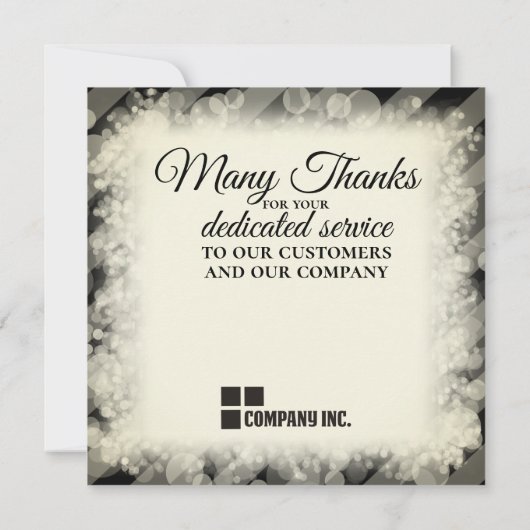 スパークル金ゴールドユニバーサル社員記念カード 招待状 (裏面)