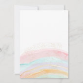 スパークル金ゴールド&パステルユニコーン誕生日招待状 招待状 (裏面)