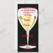 スパークル50誕生日ワインボトル招待状 招待状 (裏面)