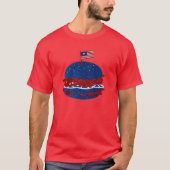 スパークル7月4日のハンバーガー Tシャツ (正面)