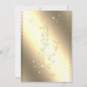 スパークル、ガラス、雪の結晶 ブルー コーポレート クリスマス 招待状 (裏面)