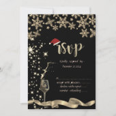 スパークル,ガラス,雪片 クリスマス RSVP 招待状 (正面)