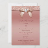 スパークル&グラマラス、ローズゴールドの誕生日パーティー 招待状 (裏面)