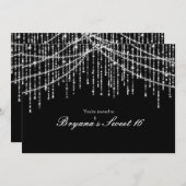 スパークル グラマーライト 誕生日パーティー招待状 招待状 (正面/裏面)