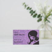 スパークル&グリッターヘアサロン名刺 予約カード (スタンド正面)