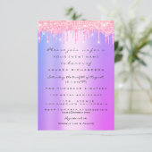 スパークル グリッター ドリップス ピンク スイート 16th 15th マーメイド 招待状 (スタンド正面)