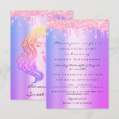 スパークル グリッター ドリップス ピンク スイート 16th 15th マーメイド 招待状 (正面/裏面)