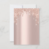 スパークル グリッター ドリップス ローズ ラックス ブライダル スイート 16 招待状 (裏面)