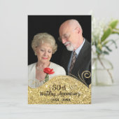 スパークル ゴールデン 50周年 結婚記念日 招待状 (スタンド正面)