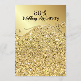 スパークル ゴールド 50周年 結婚記念日 招待状