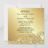 スパークル ゴールド 50周年 結婚記念日 招待状 (裏面)