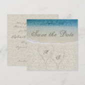 スパークル サンディビーチ ウェディング セーブ・ザ・デート 招待状 (正面/裏面)