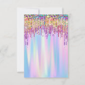 スパークル＆シャイン ウィズ レインボー グリッター ドリップ ブライダル 招待状 (裏面)