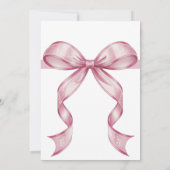 スパークル ピンク コケティ ボウ 誕生日 招待状 (裏面)
