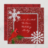 スパークル ホリデー インビテーション ウィズ スノーフレークス (正面/裏面)