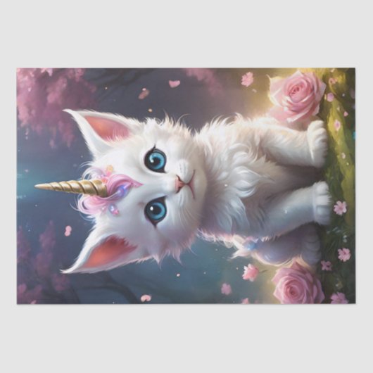 「スパークル・ポーズ: 魅惑のユニコーン子猫」 薄葉紙 (正面)