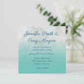 スパークル マーブル ティール オンブレ 結婚式 招待状 (スタンド正面)