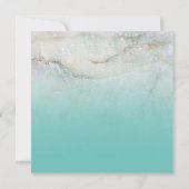 スパークル マーブル ティール オンブレ 結婚式 招待状 (裏面)