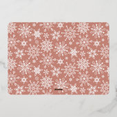 スパークル メリークリスマス フォト グリーティング ローズゴールド 箔シーズンカード (裏面)