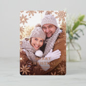 スパークル メリークリスマス フォト グリーティング ローズゴールド 箔シーズンカード (立ち正面)