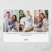 スパークル メリークリスマス ローズゴールド ８ フォト 箔シーズンカード (裏面)