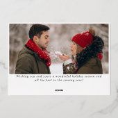 スパークル モダン クリスマス グリーティング ゴールド 2 フォト 箔シーズンカード (裏面)