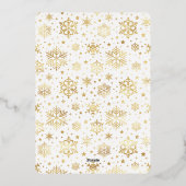 スパークル モダン クリスマス フォト グリーティング ローズゴールド 箔シーズンカード (裏面)