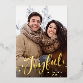 スパークル モダン クリスマス 5 フォト グリーティング ゴールド 箔シーズンカード