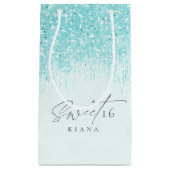 スパークルSweet sixteenティール（緑がかった色）ID912 スモールペーパーバッグ (正面)