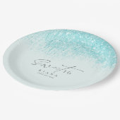 スパークルSweet sixteenティール（緑がかった色）ID912 ペーパープレート (アングル)