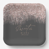 スパークルSweet sixteenバラ金ゴールド/黒ID912 ペーパープレート (正面)