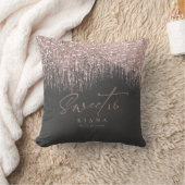 スパークルSweet sixteenバラ金ゴールド/Blk ID912 クッション (ブランケット)